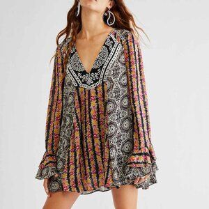 NWT: Free People Falling Into You Multi Print Floral Print Tunic Top/Dress